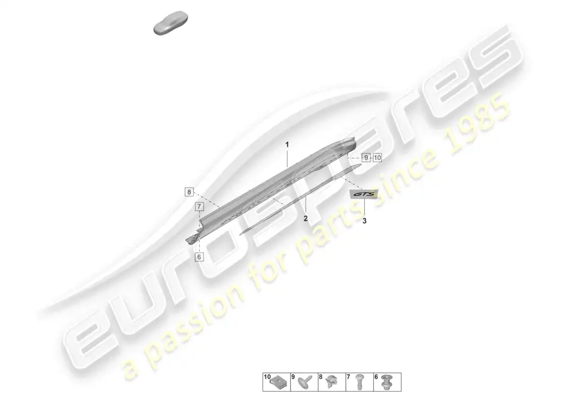 porsche 2022 (taycan 9j1-1) accesorios para molduras de largueros laterales diagrama de piezas