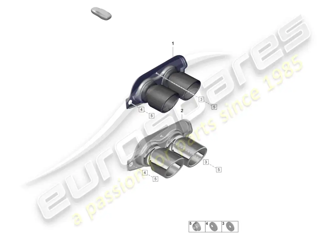 porsche 2021 (992-1 gt3/rs/st) tubo de escape diagrama de piezas