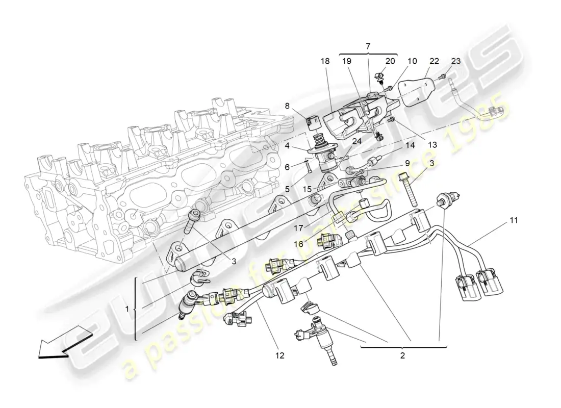 maserati levante modena s (2022) bombas de combustible y líneas de conexión diagrama de piezas