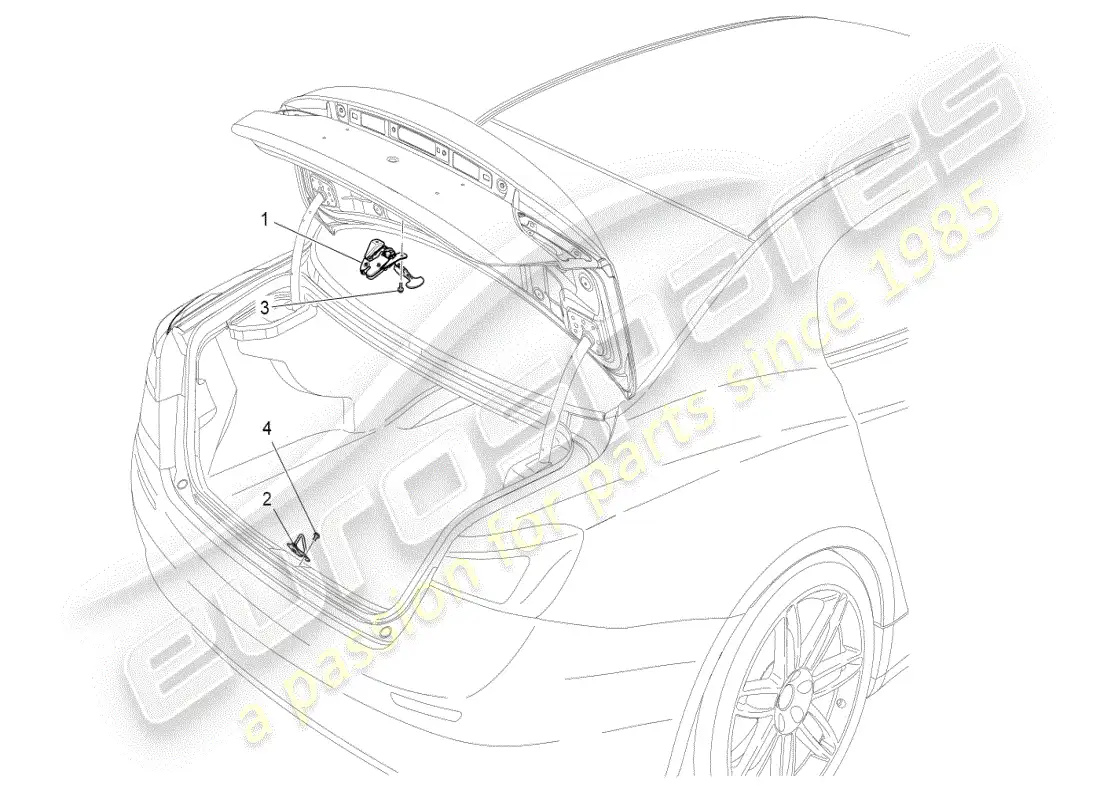 maserati ghibli (2019) control de apertura del portón trasero diagrama de piezas