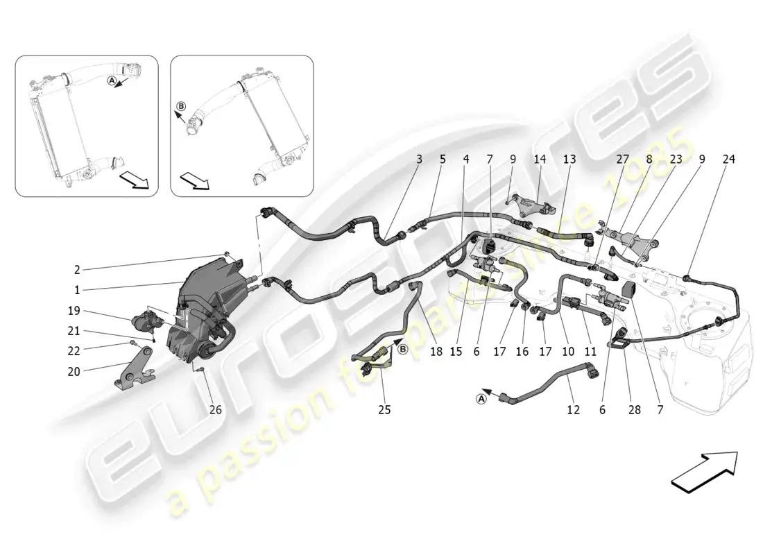 maserati mc20 cielo (2023) fuel vapour recirculation system diagrama de piezas