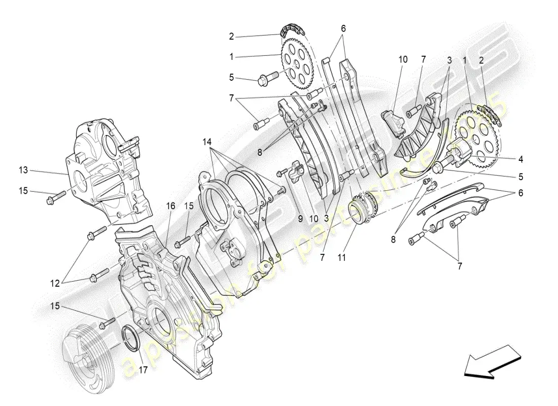 maserati ghibli (2019) diagrama de piezas de sincronización