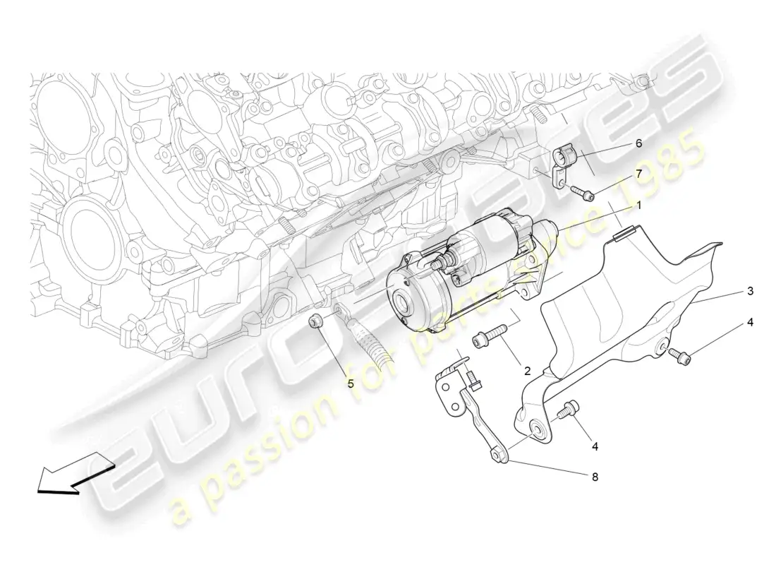 maserati levante modena s (2022) control electrónico: encendido del motor diagrama de piezas