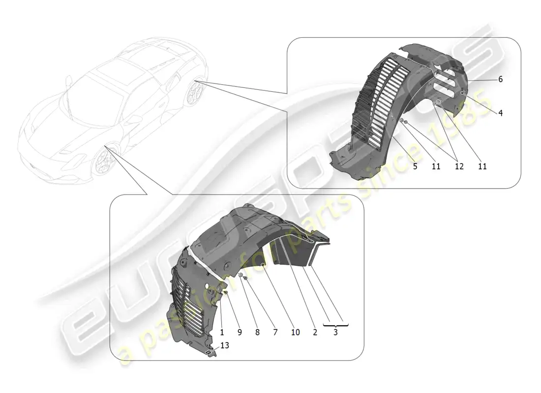 maserati mc20 cielo (2023) rueda y tapas diagrama de piezas