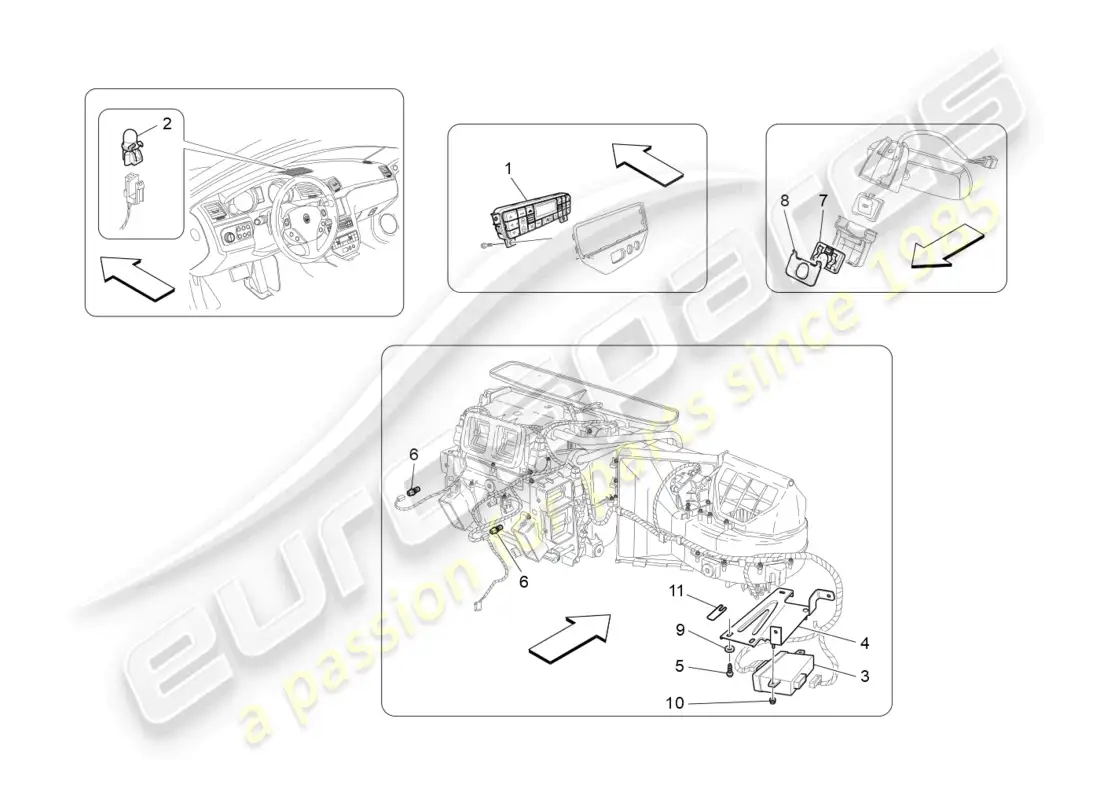 maserati grancabrio mc (2013) a/c unit: electronic control diagrama de piezas