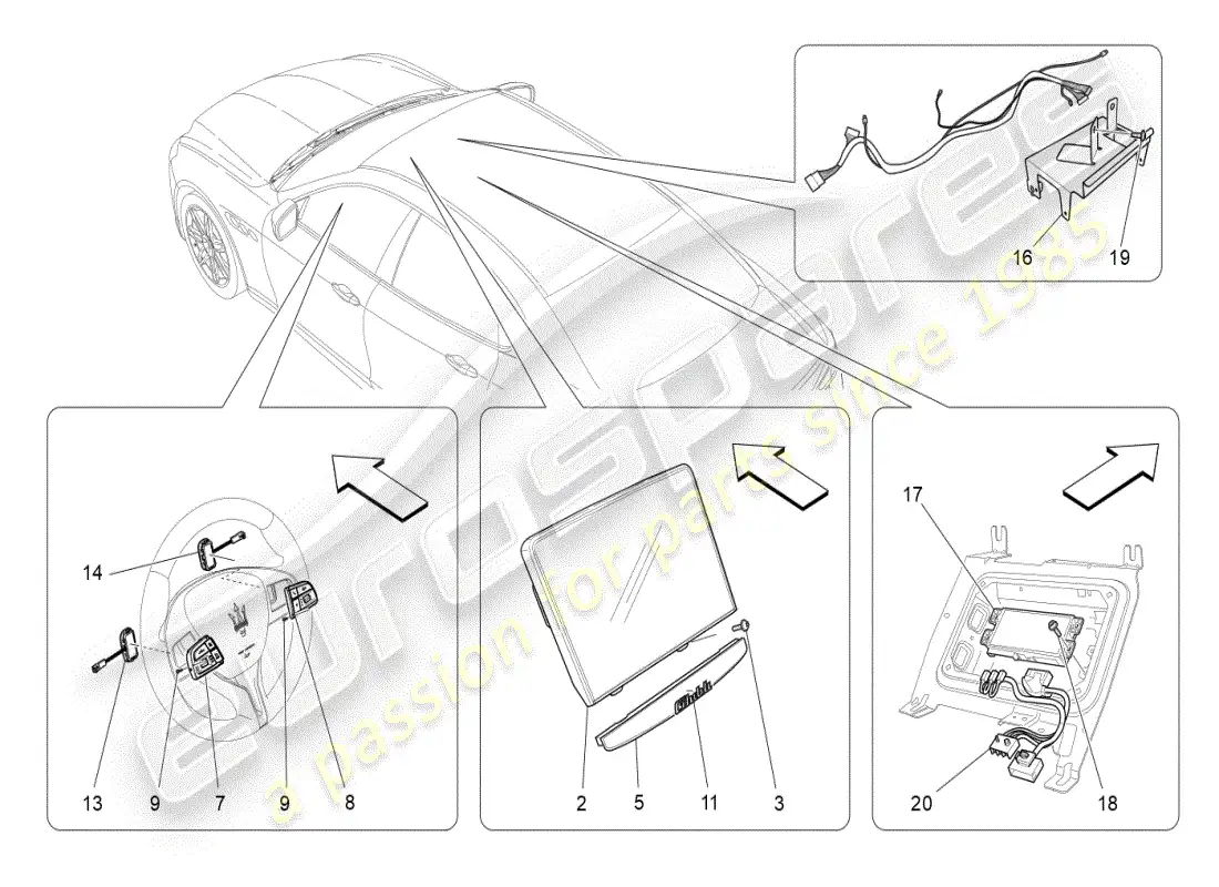 maserati ghibli (2019) sistema de ti diagrama de piezas
