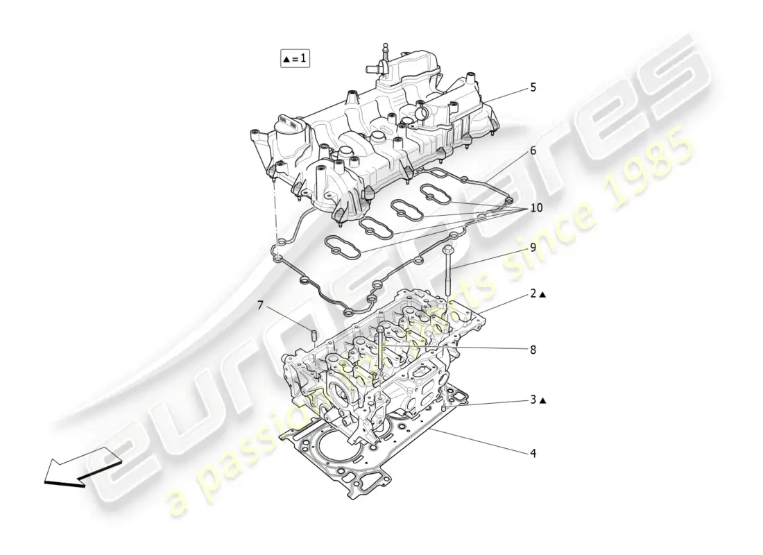 maserati ghibli fragment (2022) cabeza de cilindro diagrama de piezas