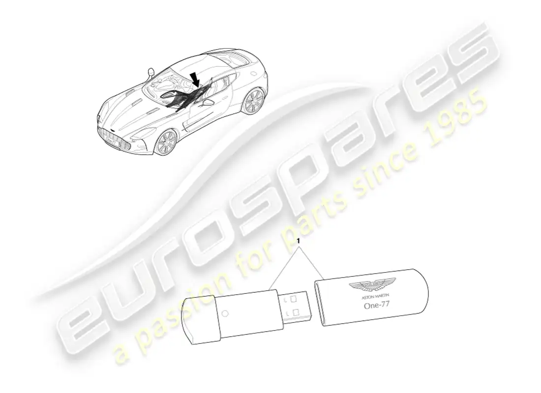 aston martin one-77 (2011) tarjeta de memoria diagrama de piezas