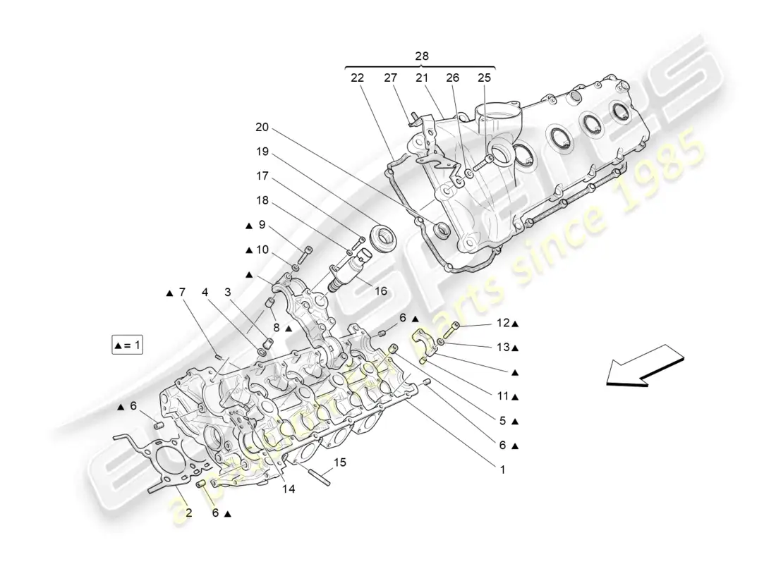 maserati grancabrio mc (2013) culata izquierda diagrama de piezas