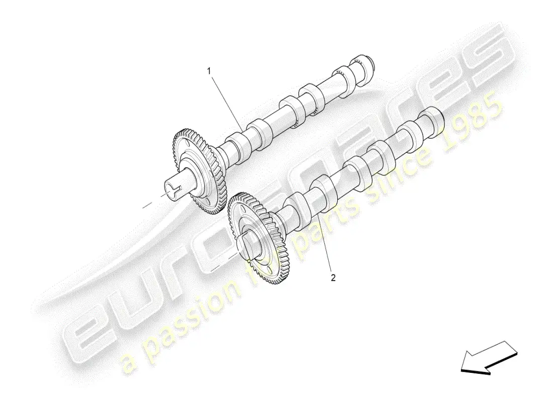 maserati ghibli (2019) árboles de levas de culata derecha diagrama de piezas