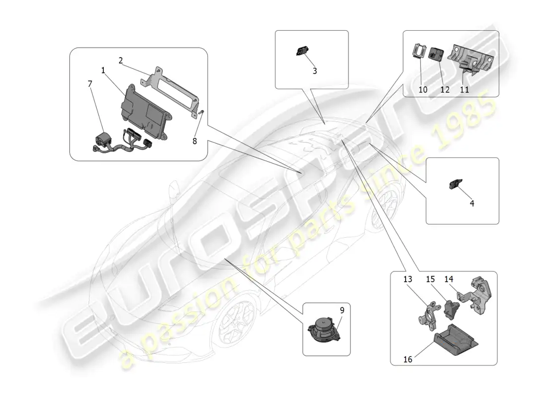 maserati mc20 (2022) sistema de ti diagrama de piezas
