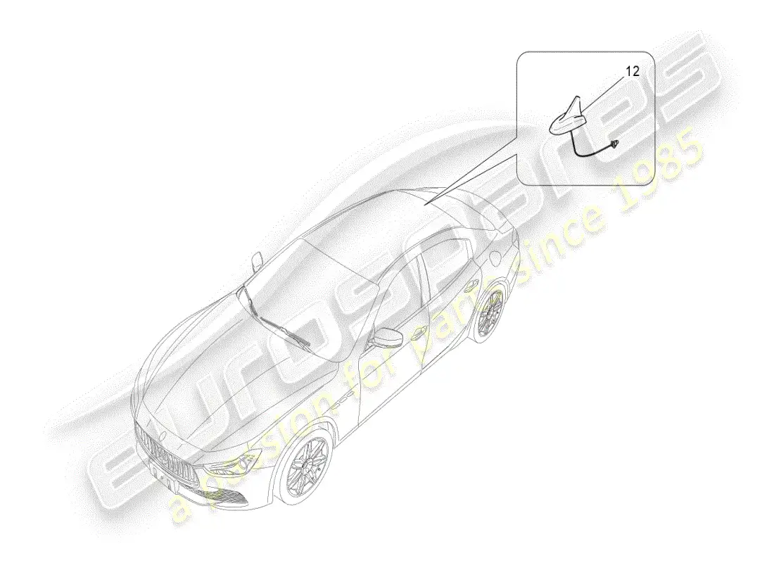 maserati ghibli (2019) sistema de recepción y conexión diagrama de piezas