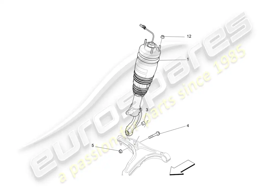 maserati levante (2018) dispositivos amortiguadores delanteros diagrama de piezas