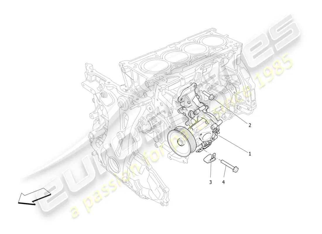 maserati ghibli fragment (2022) sistema de enfriamiento: bomba de agua diagrama de piezas