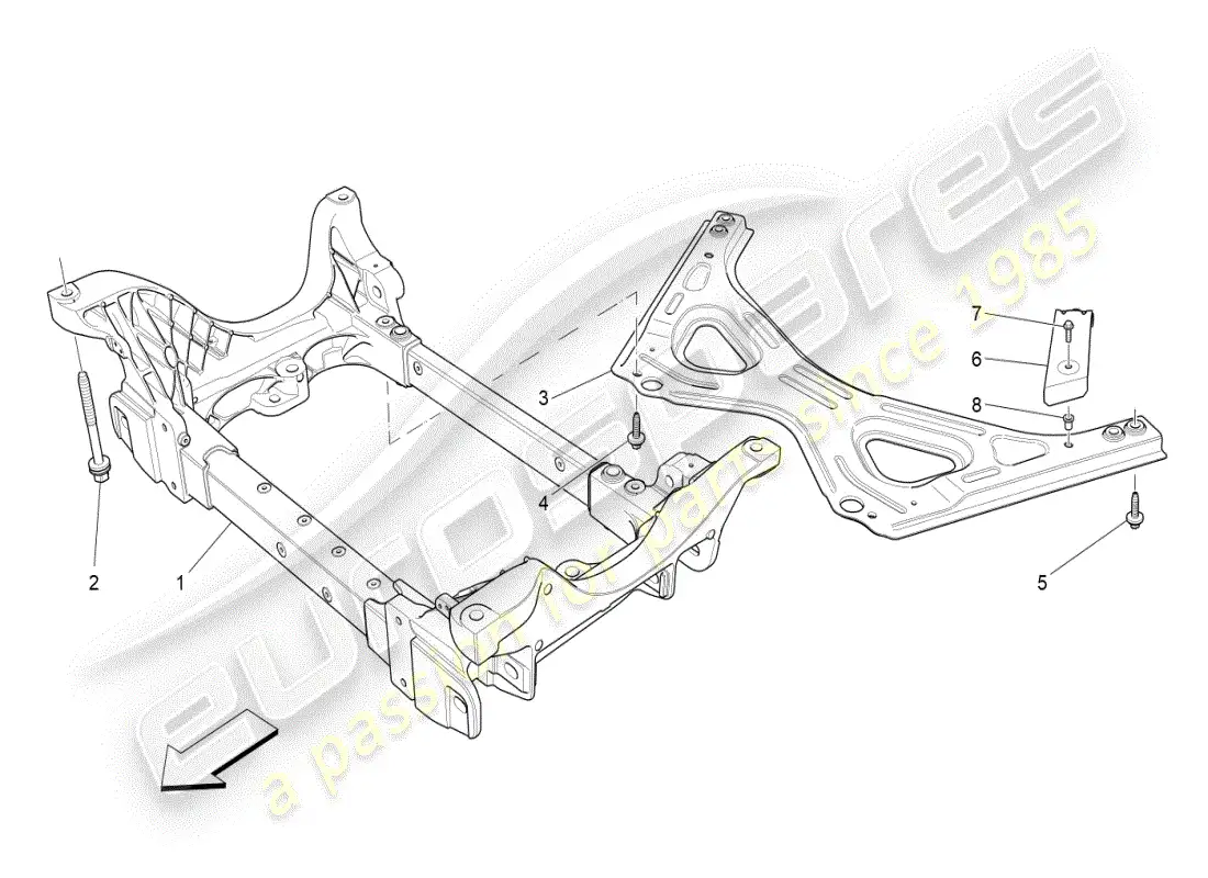 maserati ghibli (2019) diagrama de piezas del chasis delantero