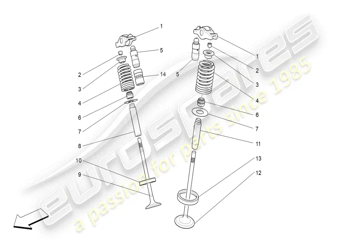 maserati ghibli (2019) diagrama de piezas de válvulas