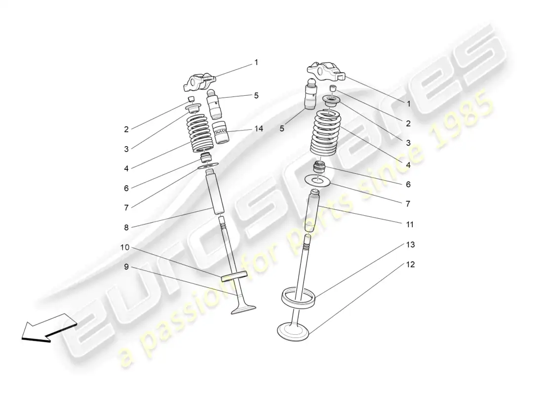 maserati levante zenga (2020) valvulas diagrama de piezas