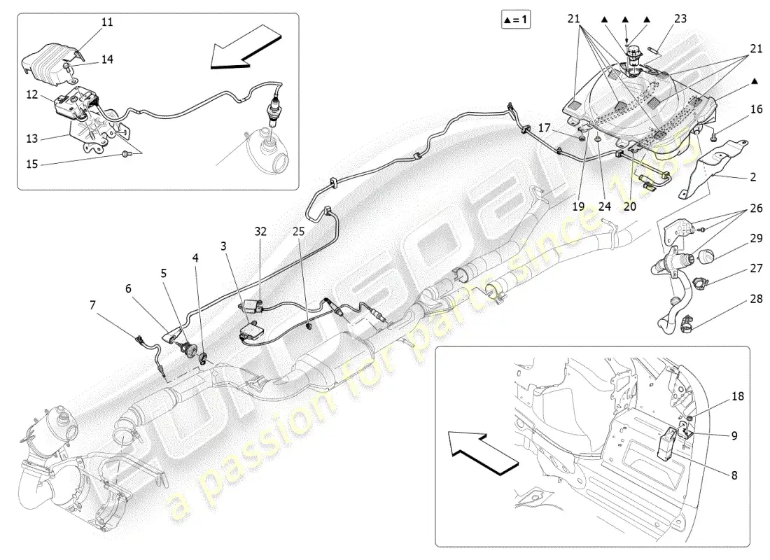 maserati ghibli (2019) diagrama de piezas del sistema adblue