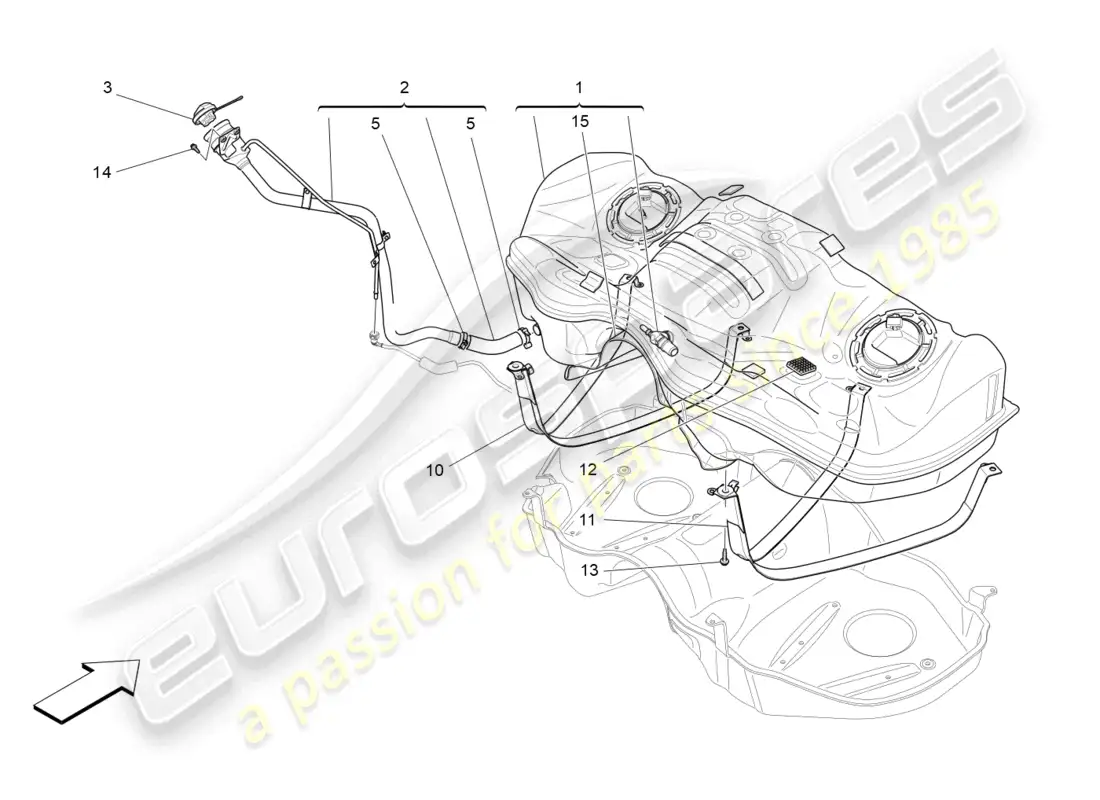 maserati levante zenga (2020) depósito de combustible diagrama de piezas