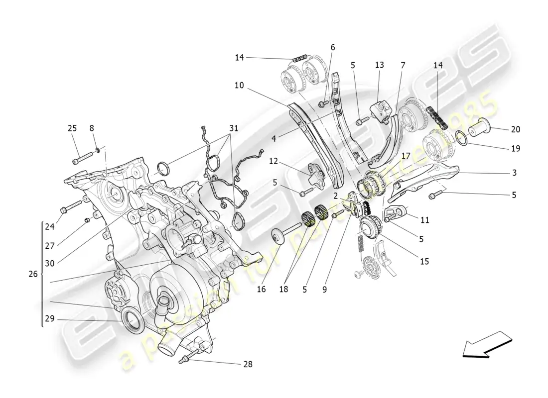 maserati levante zenga (2020) momento diagrama de piezas