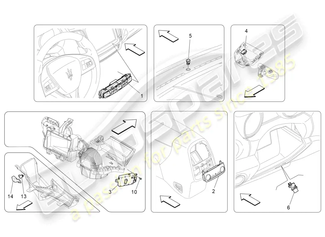 maserati levante (2017) a/c unit: electronic control diagrama de piezas