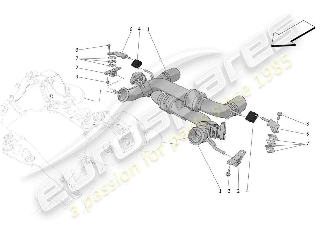 maserati mc20 (2022) silenciadores diagrama de piezas