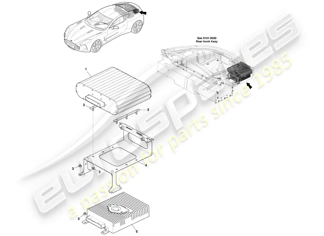 aston martin one-77 (2011) amplificador diagrama de piezas