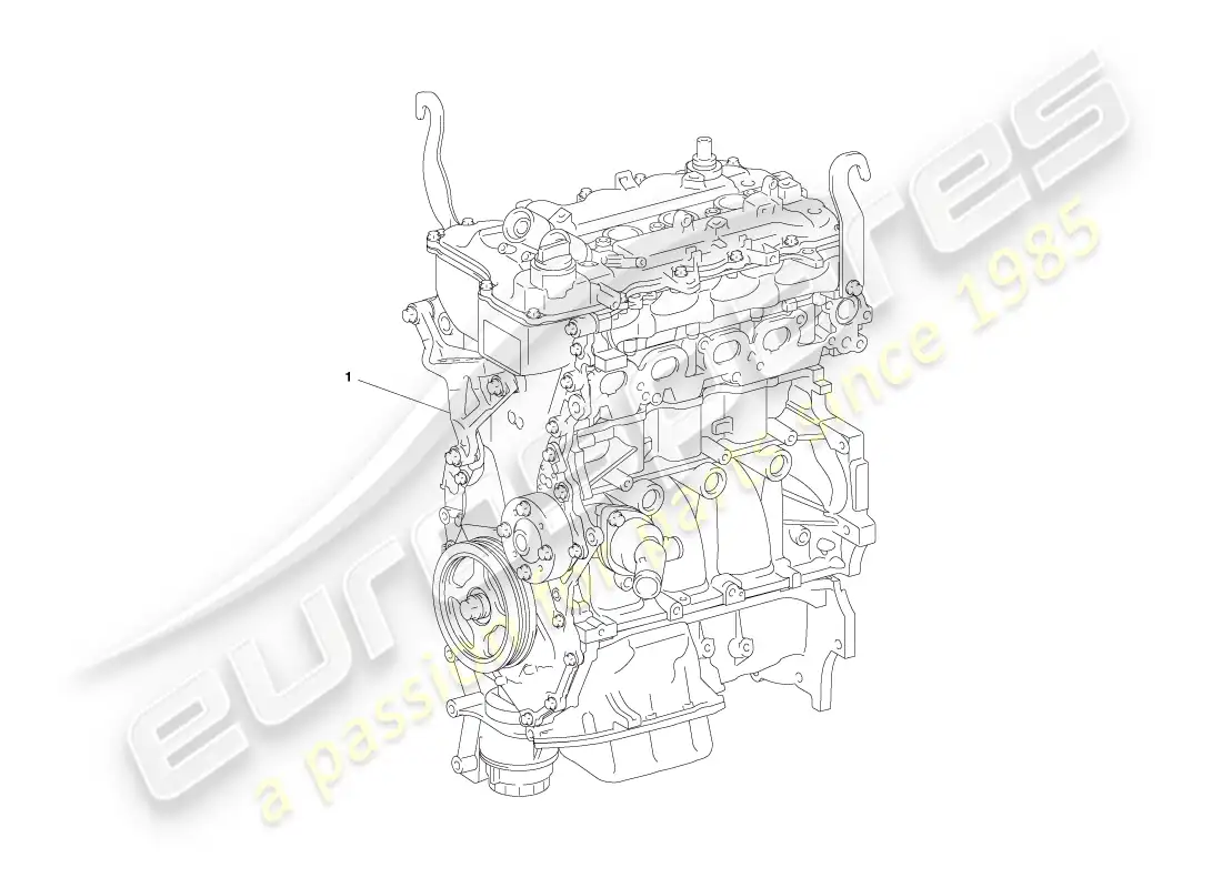 aston martin cygnet (2012) conjunto de motor parcial diagrama de piezas