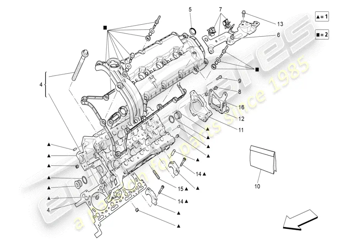 maserati ghibli (2019) culata izquierda diagrama de piezas