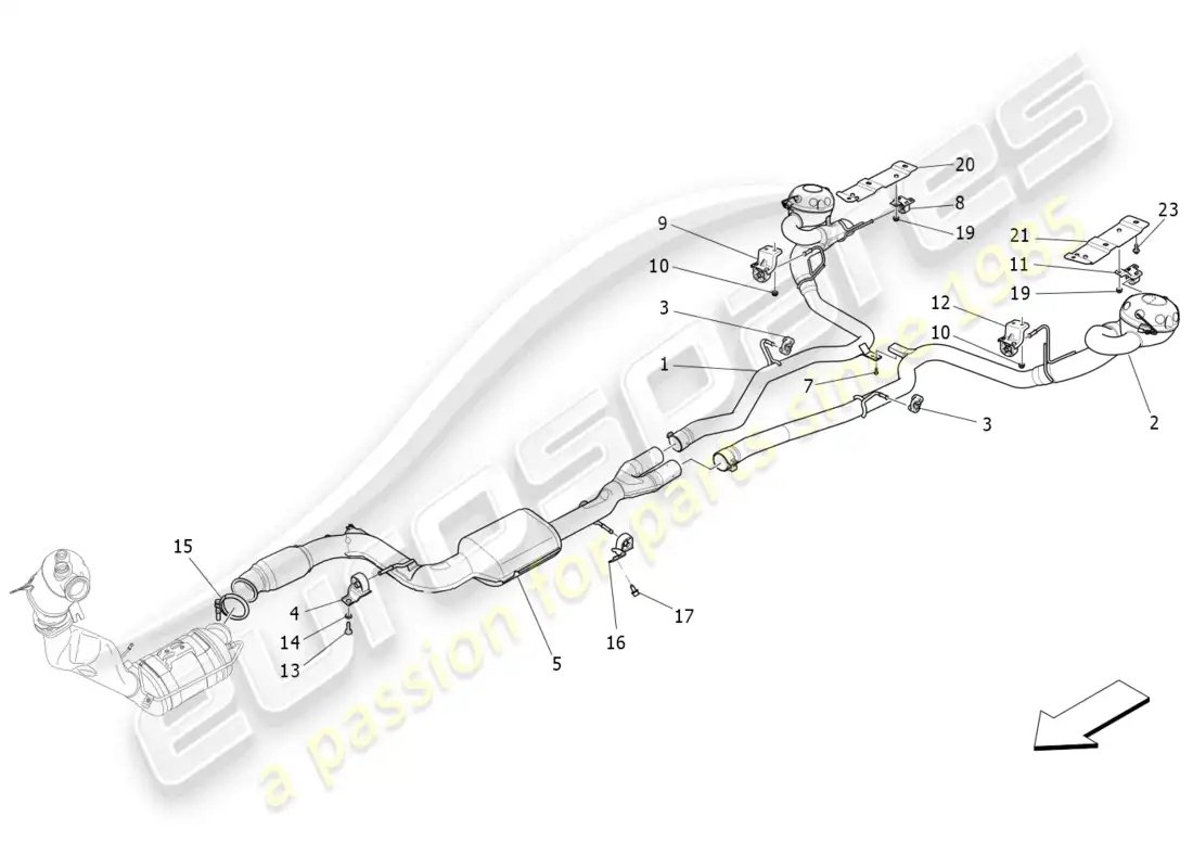 maserati levante (2020) silenciadores diagrama de piezas