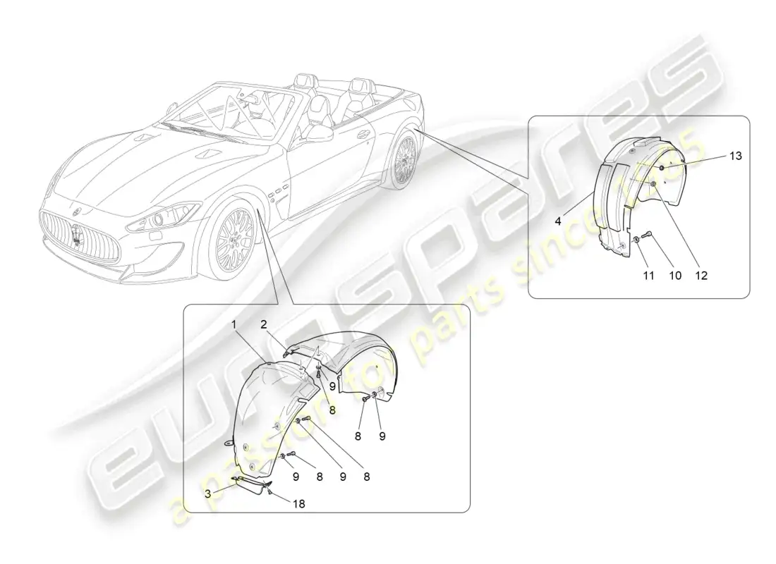 maserati grancabrio mc (2013) rueda y tapas diagrama de piezas