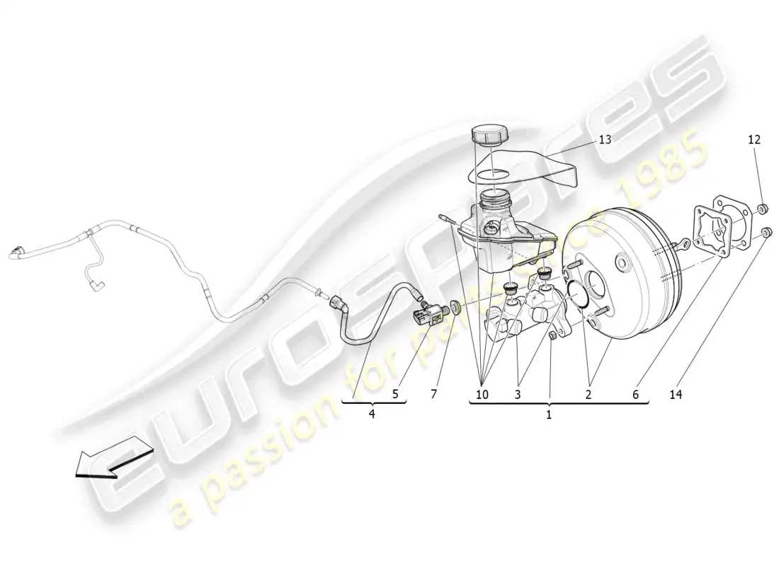 maserati ghibli (2016) brake servo system diagrama de piezas