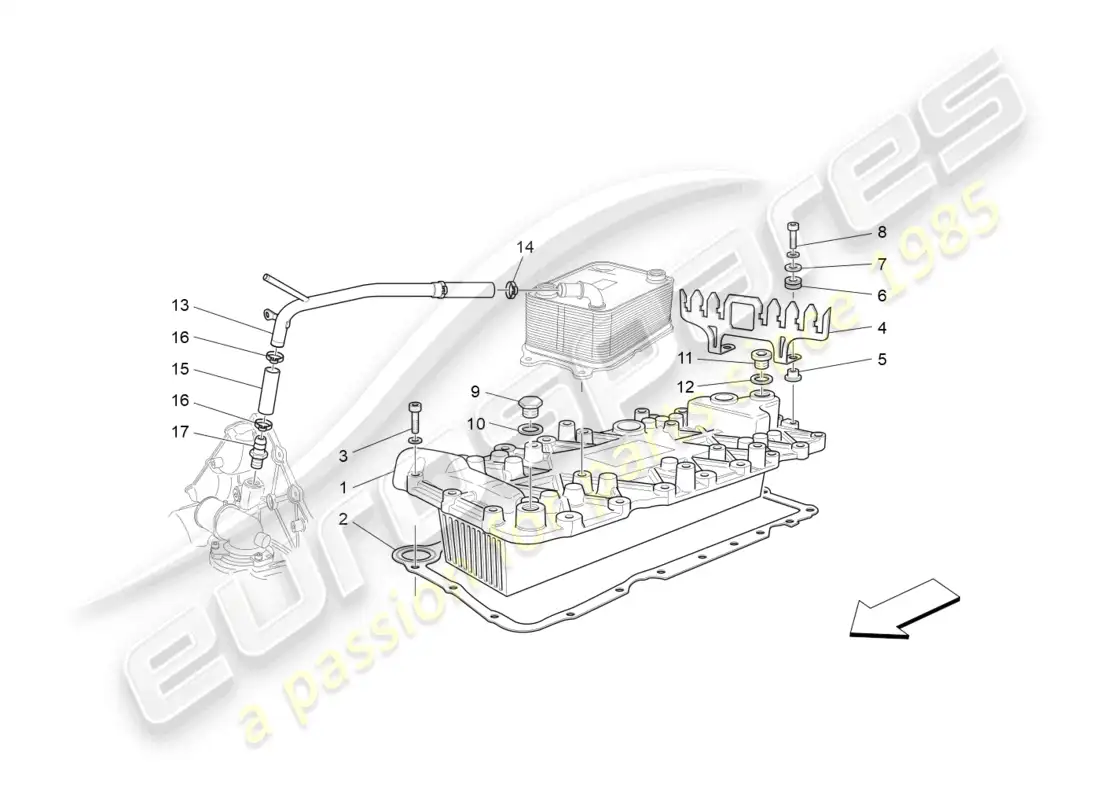 maserati grancabrio mc (2013) intercambiador de calor diagrama de piezas