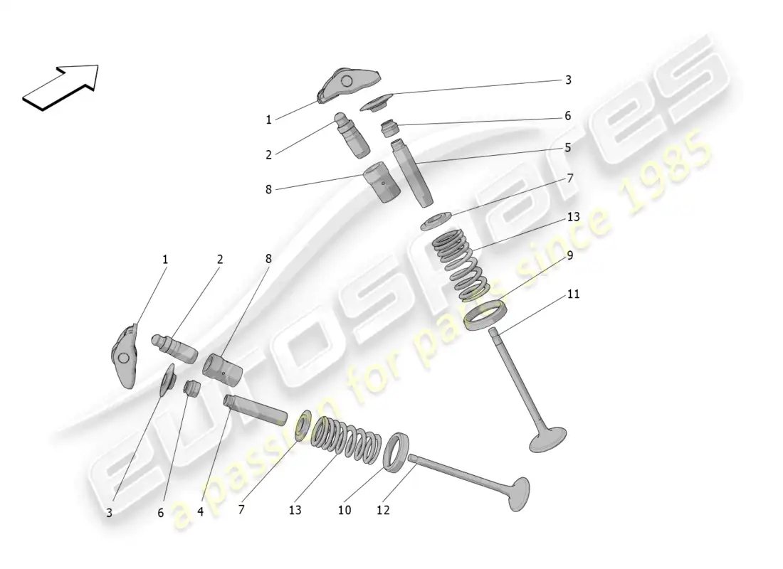 maserati mc20 (2023) valvulas diagrama de piezas