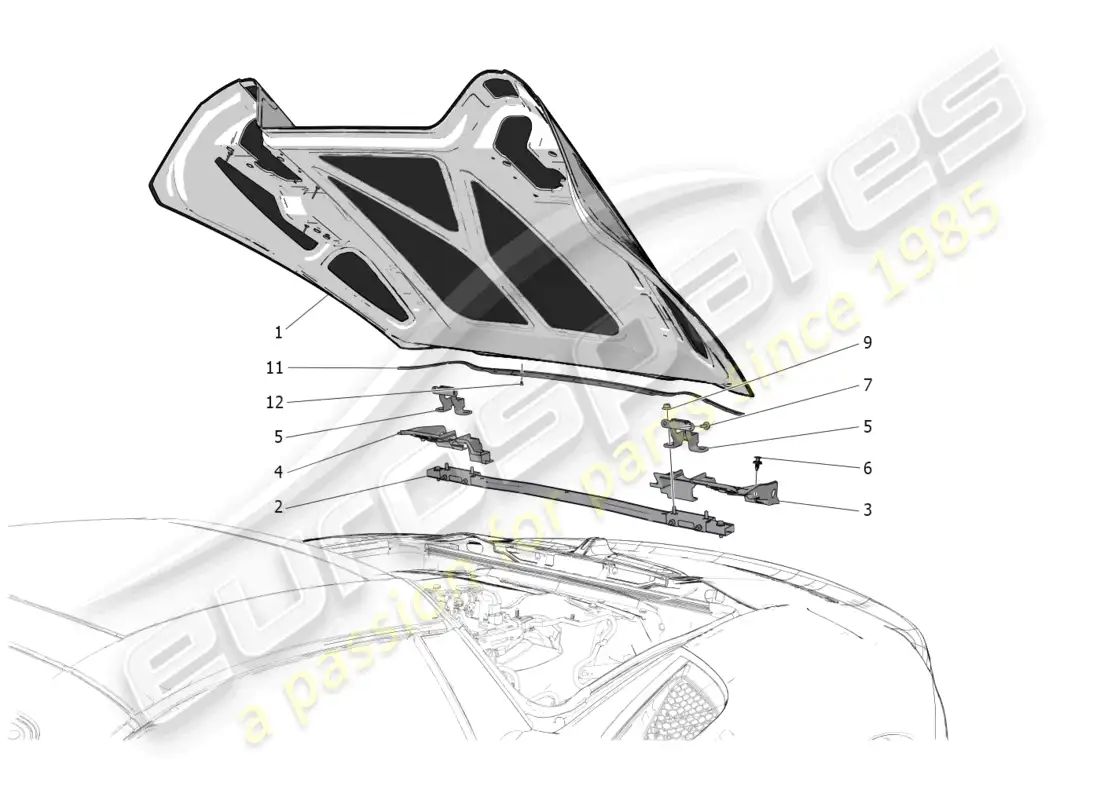 maserati mc20 cielo (2023) capote eléctrico: fundas diagrama de piezas