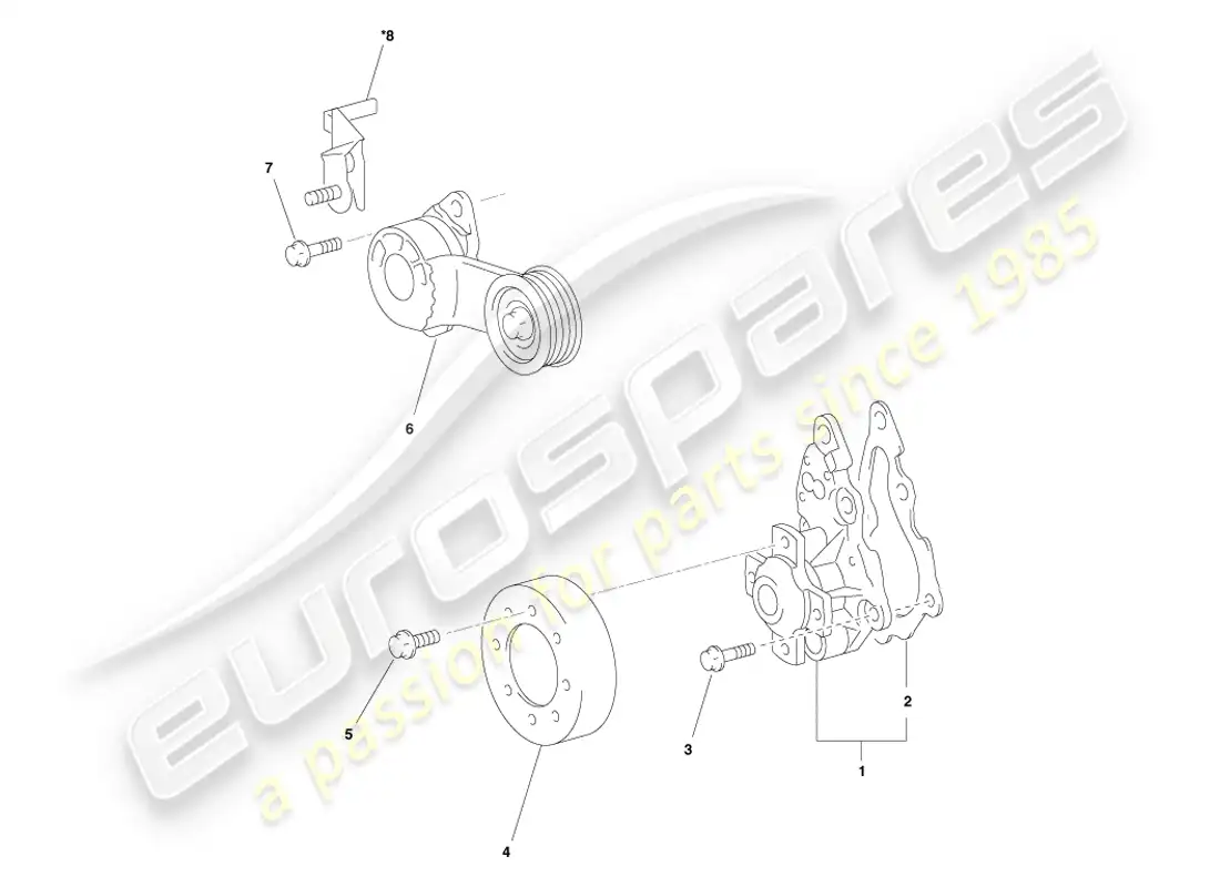 aston martin cygnet (2012) bomba de agua diagrama de piezas