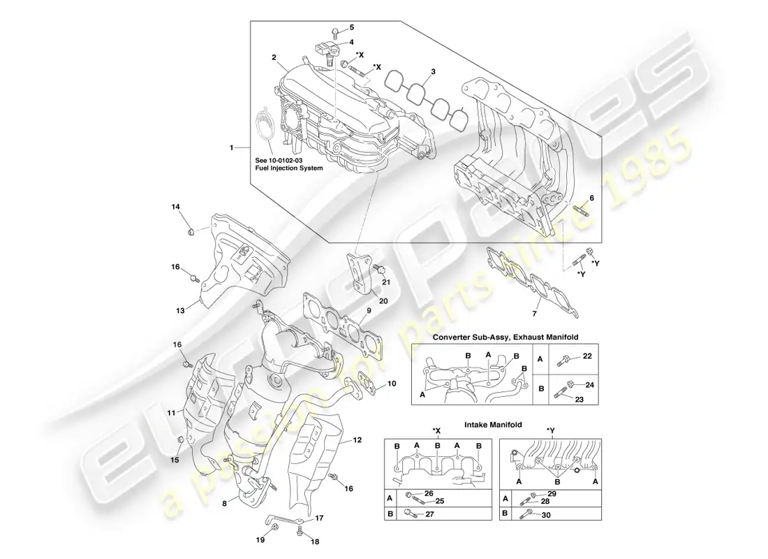 aston martin cygnet (2012) colector diagrama de piezas