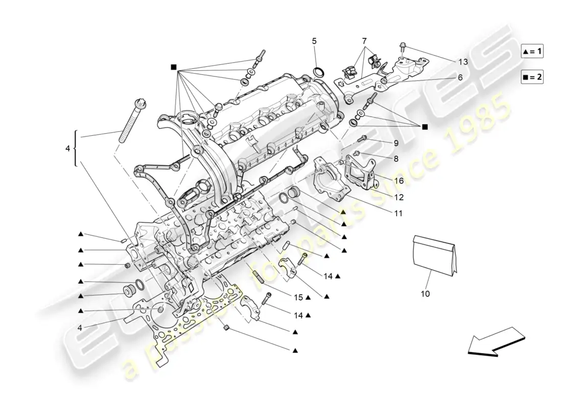 maserati levante (2017) culata izquierda diagrama de piezas