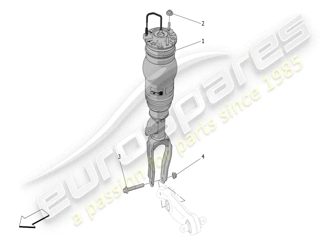 maserati grecale modena (2023) dispositivos amortiguadores delanteros diagrama de piezas