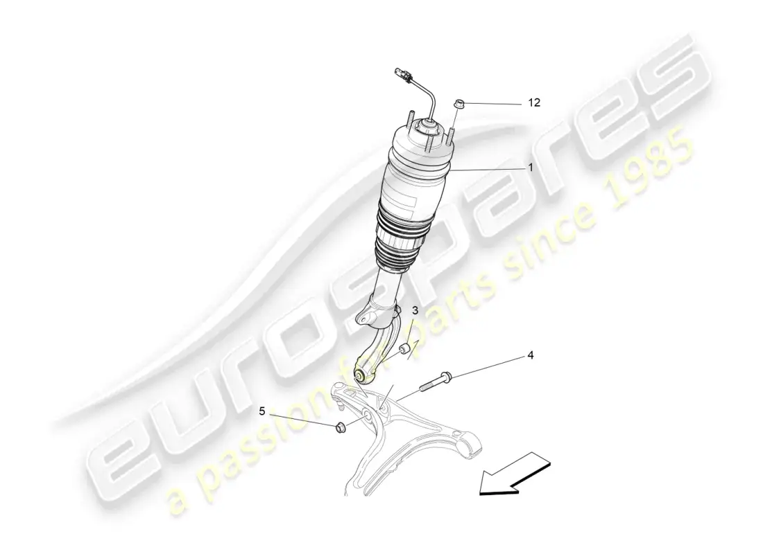 maserati levante (2017) dispositivos amortiguadores delanteros diagrama de piezas