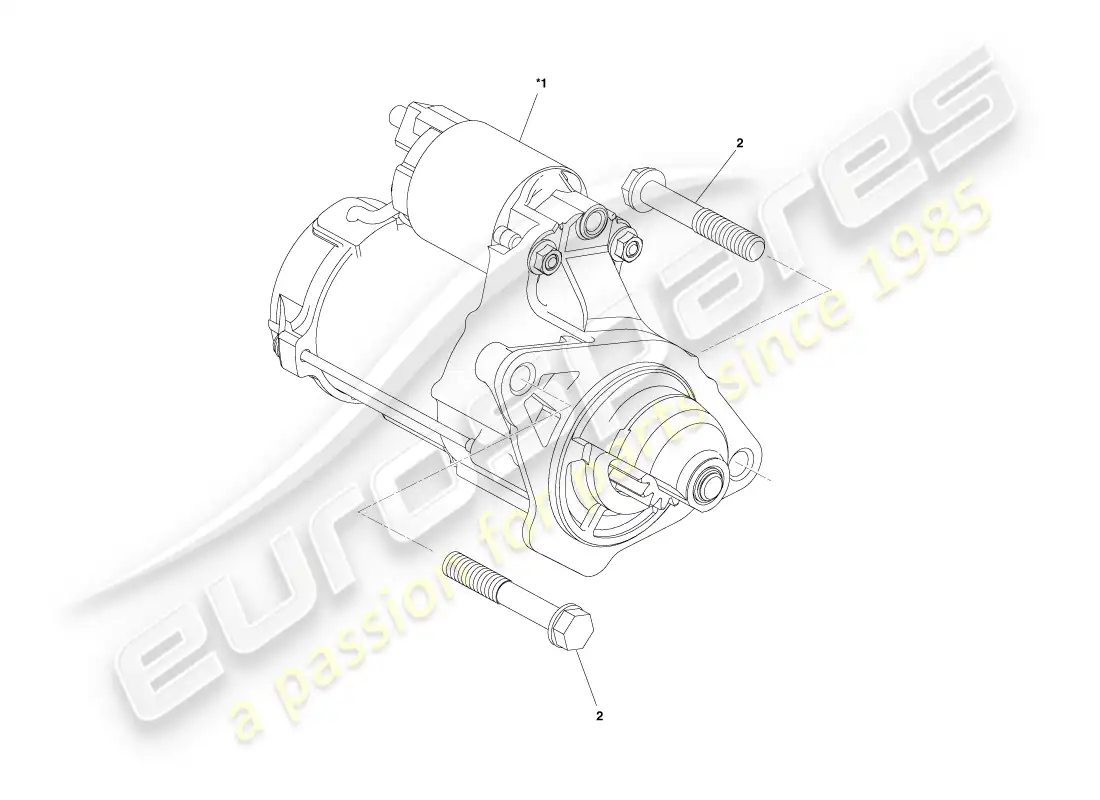aston martin cygnet (2012) motor de arranque diagrama de piezas
