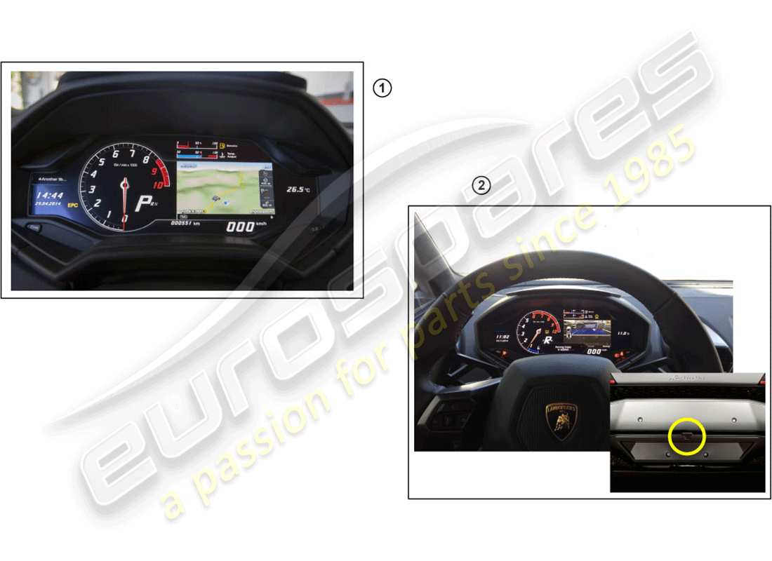 lamborghini huracan lp580-2 spyder (accessories) kit de retrofit para navegación dinámica diagrama de piezas