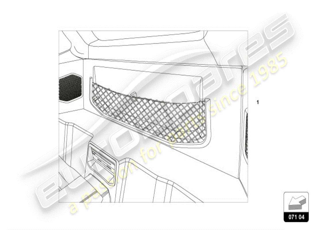 lamborghini huracan lp580-2 spyder (accessories) diagrama de piezas del bolsillo de malla