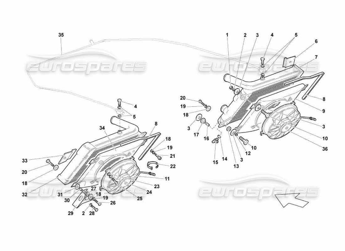 diagrama de pieza que contiene el número de pieza n1034518