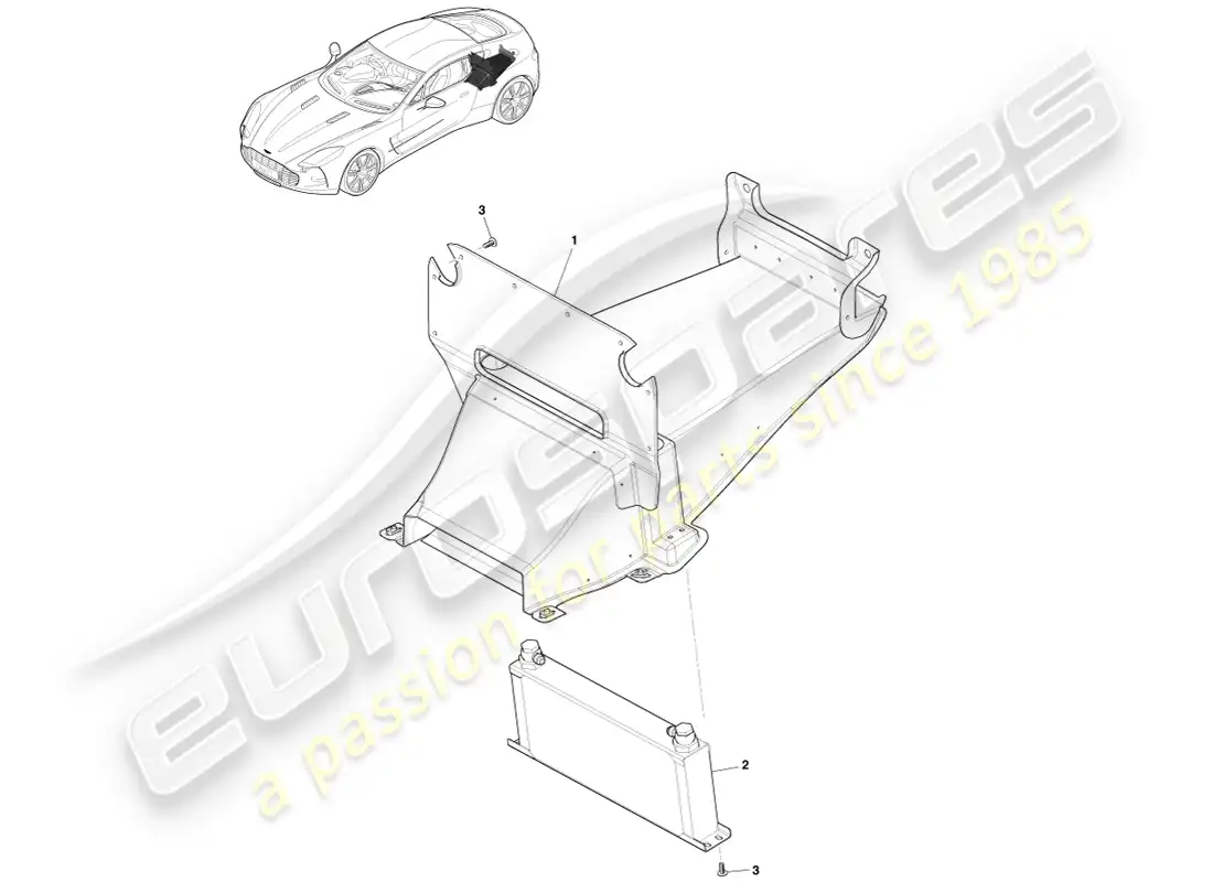 aston martin one-77 (2011) enfriador de transmisión diagrama de piezas