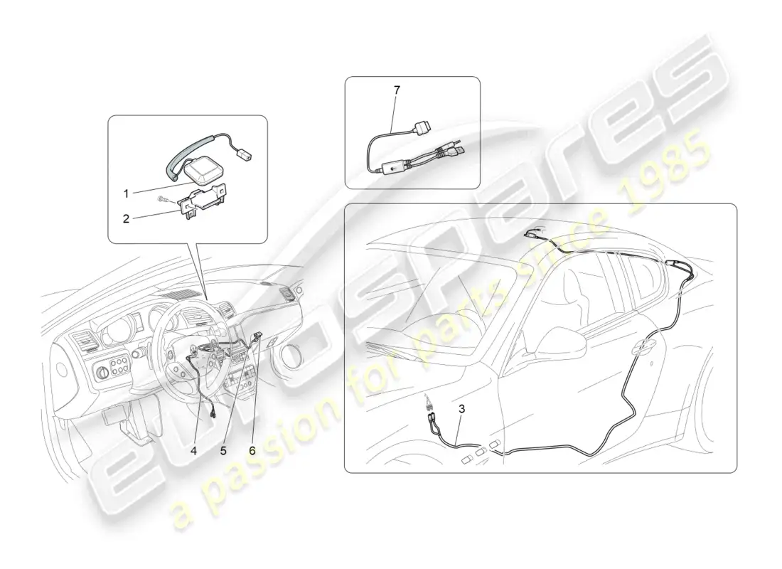 maserati granturismo mc stradale (2013) sistema de recepción y conexión diagrama de piezas