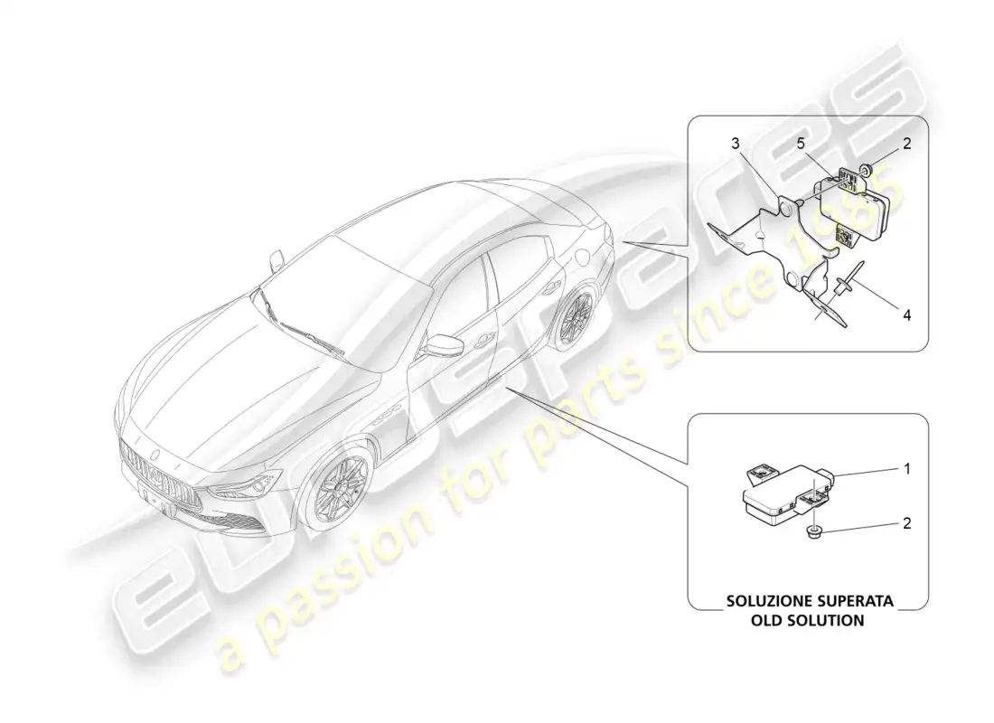 maserati ghibli (2018) sistema de control de presión de neumáticos diagrama de piezas