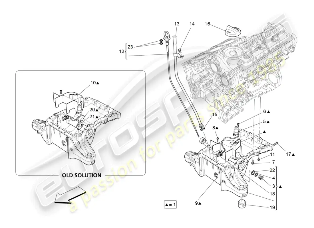 maserati levante (2019) sistema de lubricación: circuito y recogida diagrama de piezas