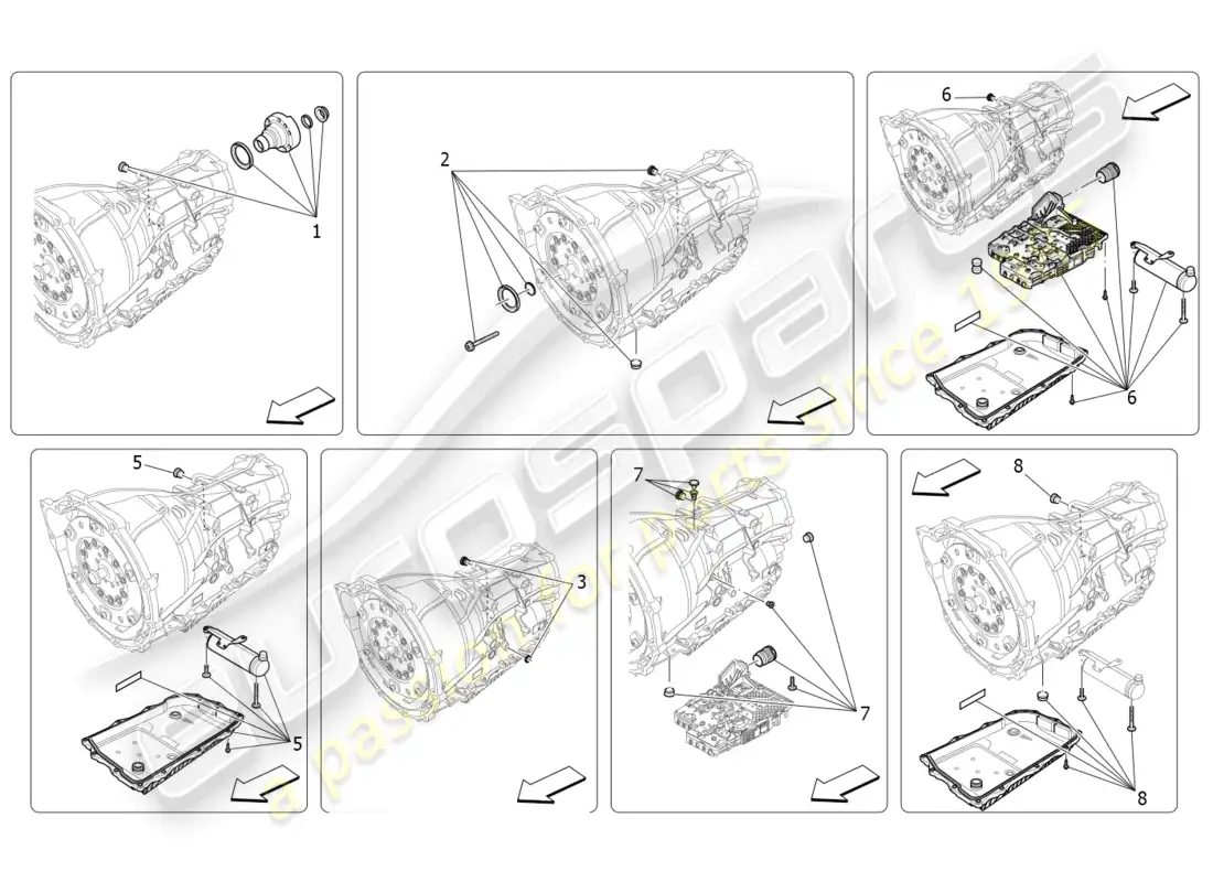 maserati ghibli fragment (2022) carcasas de caja de cambios diagrama de piezas