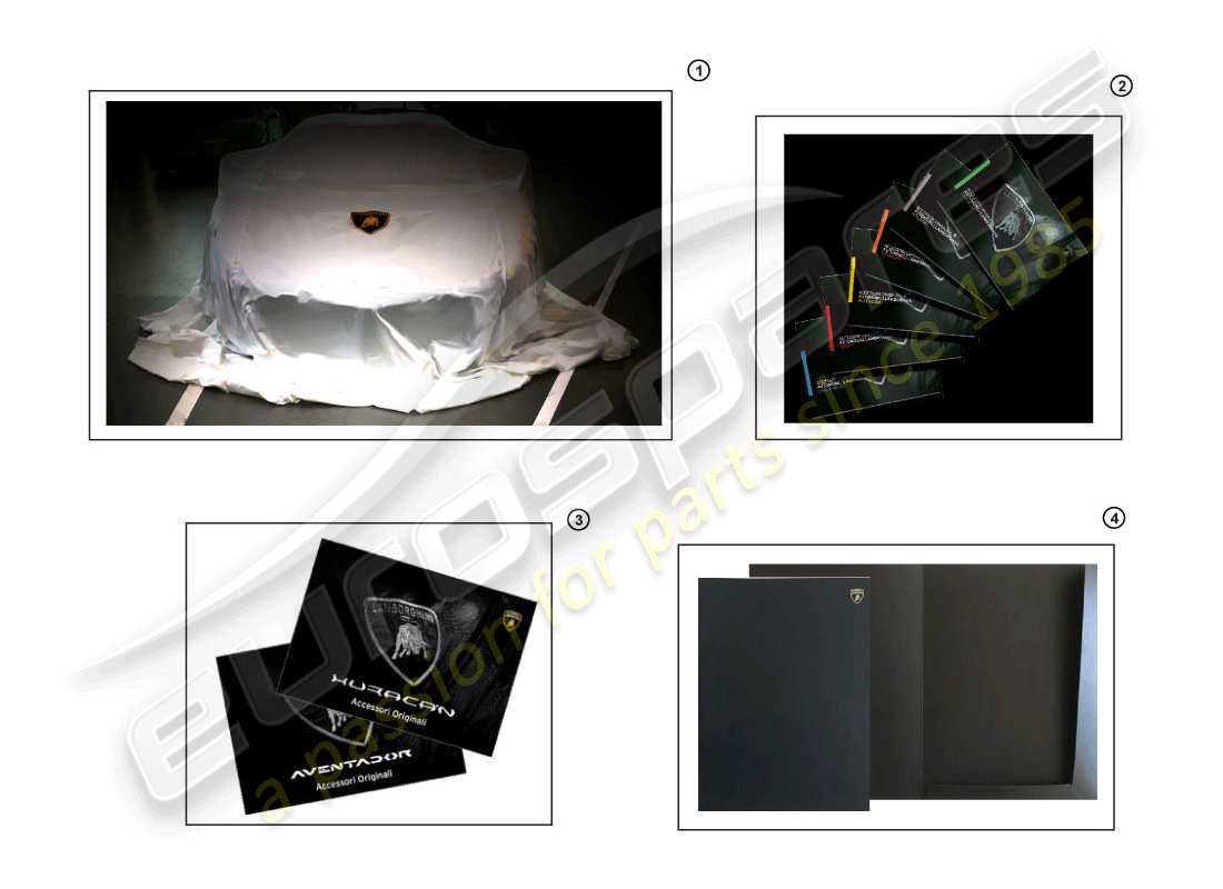lamborghini huracan lp610-4 coupe (accessories) diagrama de piezas del material auxiliar